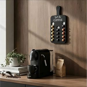 Estante de almacenamiento de cápsulas de café de madera para montar en la pared, de madera maciza, de 5 niveles, tipo gancho, organizador de cocina para cápsulas de café - Product Image 4
