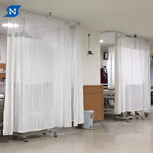 AY-30 Factory Custom Medical Curtain 100% Polyester Cubicle Flame Retardant Permanent Clinic Curtains for Hospital