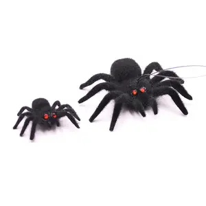 2024 personnalisé en gros nouvelle araignée décoration haute qualité en peluche noir deux tailles Halloween cadeaux Halloween jouets en peluche