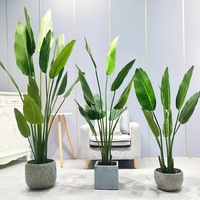 Palmier du voyageur en plastique de 1,2 m à 2,1 m, résistant aux UV, pour jardin, bureau, maison, plante décorative, arbre artificiel