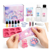 Set Pembuat Squishy Taba Grosir Dua Bagian, Karet Silikon Lembut Bentuk Hewan, Pewarna, Bubuk, Cangkir, Stik, Kemasan Hadiah