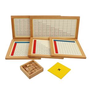 Matériels <span class=keywords><strong>mathématiques</strong></span> Montessori en bois pour enfants, jouets éducatifs, tableaux de multiplication - Product Image 1
