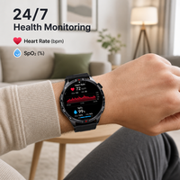 Reloj GPS Resistente F7G, Pantalla AMOLED HD de 1.43 Pulgadas 466*466, Registro en la Nube, Monitor de Salud SpO2 para Android IOS, 1 Unidad, Negro