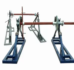 Combined cable support Large tonnage cable tray removable tension belt brake hydraulic device cable reel stand