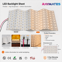 Feuille LED Flexible 242 LED/M 480x240mm Ultra Fine en Papier Blanc pour Panneau de Marbre Rétroéclairé Taille Personnalisée OEM Vente en Gros