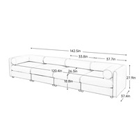 Canapé modulaire en tissu capitonné italien, ensemble sectionnel en forme de L, structure en bois massif, éponge haute densité, confortable pour le salon