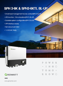 Inverter Solare Ibrido Monofase Growatt 3.6KW SPH 3600 <span class=keywords><strong>KTL</strong></span> con 2 MPPT 150Vdc~550Vdc - Product Image 3