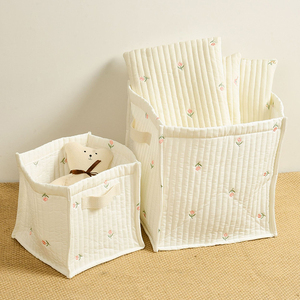 Cesta de pañales bordada con oso bonito estilo coreano moderno personalizado, <span class=keywords><strong>bolsa</strong></span> para bebé, botella de leche para mamá, almacenamiento de <span class=keywords><strong>ropa</strong></span> de muñeca - Product Image 3