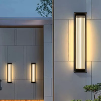 Lampe murale LED solaire extérieure étanche - Design minimaliste moderne en acier inoxydable, lumière blanche chaude 3500K