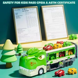 JinYing <b>Dinosaur</b> Truck Toys Foldable Track & 2 Player Race Mode Transport Carrier with <b>Light</b> and Music for Kids - Product Image 6