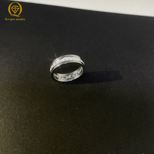 Low <b>Key</b> Luxury High-End Men's <b>Ring</b> 18K White Gold Round Cut Lab Diamond with IGI Custom Inner <b>Engraving</b> for Anniversary Gift - Product Image 4