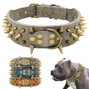 Collier pour chien de grande taille en cuir clouté avec pointes, pour Mastiff allemand et Rottweiler - Product Image 1
