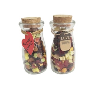 Wholesale 100ml Round Clear Storage Glass Jars with Cork Lids
