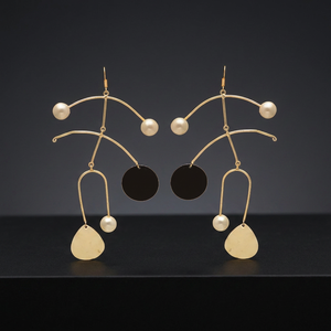 Boucles d'oreilles multibrins Hyperbole plaquées or 24K/18K en laiton unisexe - Product Image 2