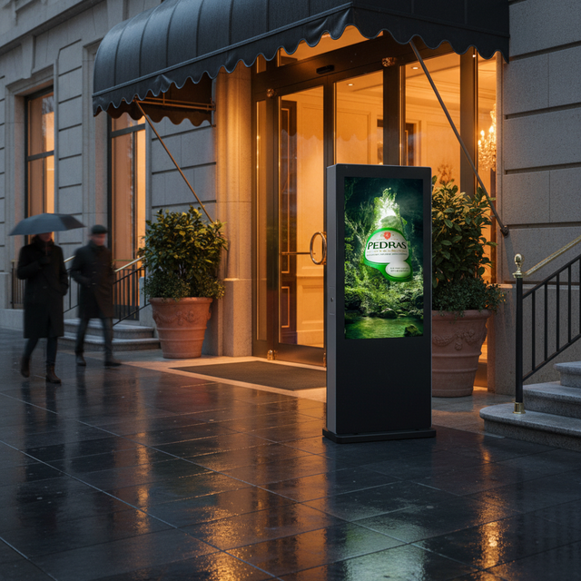 HBYLCD High Brightness IP65 Waterproof Outdoor LCD Advertising Sunlight Readable Signage for Street Parking Lot Animation
