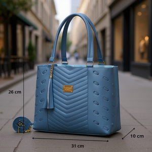 Bolso de Mano Azul para Mujer Fana Cristina M3875, Forma de Almohada, Forro de Satén, Decoración con Borlas, Uso Diario - Product Image 2