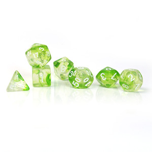 Bán buôn 7 cái hai màu trong suốt rõ ràng màu xanh trắng chuyển động con đường mòn đa diện vai trò chơi trò chơi DND xúc xắc Bộ - Product Image 5