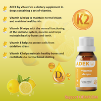 Fabricant OEM/ODM US/UK – Gouttes multivitaminées ADEK de haute qualité – Complément vitaminique bariatrique quotidien pour l'humeur, l'immunité, le soutien osseux et la croissance humaine