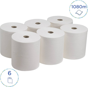 Rouleau <span class=keywords><strong>de</strong></span> <span class=keywords><strong>papier</strong></span> essuie-tout industriel robuste, alimentation centrale, 150 tirages, enroulé à la main, forme ronde, pour salle <span class=keywords><strong>de</strong></span> bain et douche - Product Image 6
