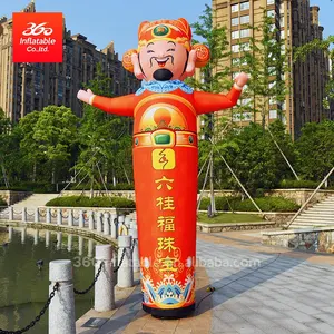 Personaggio pubblicitario gonfiabile God of wealth Fortune air welcome dancer per celebrare il capodanno cinese