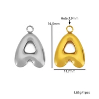 Stainless Steel 18K Gold Plated 26 Letters Name Jewelry Minimalist Bubble Initial Pendants for Necklace Making DIY