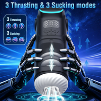 Antpop Wasserdichter ABS + TPE 3-Frequenz Saug- und Teleskop-Vibrator mit 9 Vibrationsmodi zur Männlichen Masturbation und Penisverstärkung