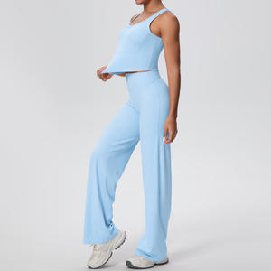 Ensemble de sport 5 pièces pour femmes grandes tailles, couleur unie, comprenant des leggings d'entraînement taille haute et des brassières de sport - Product Image 6