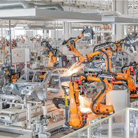 Robot palettiseur collaboratif automatique à 6 axes contrôlé par PLC avec bras de palettisation sous vide et effector final personnalisé pour matériaux