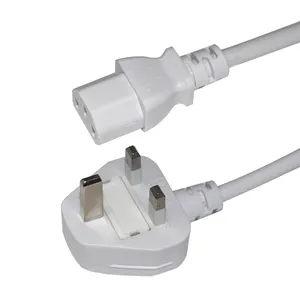 White 1.5m 3g 0.75mm Cable Plug Ce Certificate Pc Computer Kettle Lead C13 Ac 3 Pin Uk Power Cord