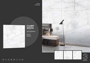 กระเบื้องพอร์ซเลนมันวาวระดับพรีเมี่ยมขนาด100x100 | กระเบื้องปูพื้นผนังขนาดใหญ่1000x1000สุดหรู | คุณภาพการส่งออกที่ทนทานทันสมัย - Product Image 3