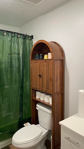 Mobiletto portaoggetti moderno Mid-Century ad arco sopra il WC, scaffale a 4 livelli per <span class=keywords><strong>bagno</strong></span> piccolo, organizer - Product Image 6