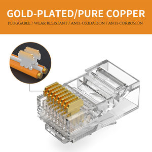 浙凡8p8c Rj45连接器<span class=keywords><strong>3</strong></span>叉网络以太网Utp非屏蔽Rj45插头连接器Cat6 Cat5e通过Rj45连接器 - Product Image 5