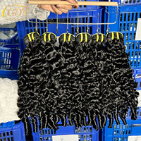 GDY 15A Mèches de cheveux humains naturels du Vietnam, double tirage, bouclées, boucles spirales birmanes, pointes épaisses, cheveux bruts