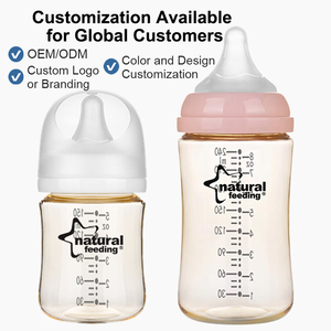 Biberón de PPSU de Alta Calidad para Bebés, 150 ml 240 ml, Resistente al Calor, Color Miel, con Tetina de Silicona Suave, OEM ODM - Product Image 1