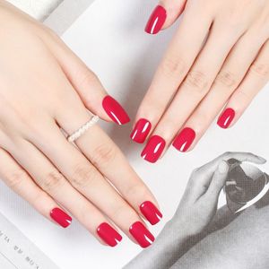 <span class=keywords><strong>Ongles</strong></span> carrés courts de qualité supérieure, <span class=keywords><strong>ongles</strong></span> press-on de couleur unie brillants, embouts d'<span class=keywords><strong>ongles</strong></span> <span class=keywords><strong>autocollants</strong></span> à couverture complète, 24 pièces - Product Image 3