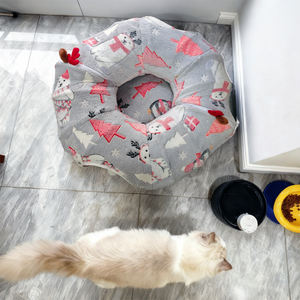 Multifunktionales Abnehmbares Haustierprodukt Nachtleuchtender Katzentunnel-Bett Katzen-Donut-Tunnel Weihnachtliche Festliche Atmosphäre - Product Image 5