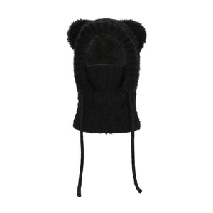 Hiver Extérieur Oreilles d'Ours Mignonnes Bonnet Tricoté Chaud pour Enfants Couleur Solide Bonnets en Peluche Echarpe de Masque 3 en 1 <span class=keywords><strong>Cagoule</strong></span> - Product Image 6