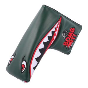 Envío Directo <span class=keywords><strong>Shark</strong></span> Bomb IT Army Green Faux <span class=keywords><strong>Leather</strong></span> Cierre magnético fuerte Golf Head covers Blade Putter Cover - Product Image 1