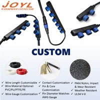 Connecteur étanche JOYL M15 F-Type 1-vers-5, 2-8 broches, 110V 8A IP67/IP68 pour éclairage paysager extérieur