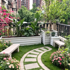 Jardinières en alliage d'aluminium modernes, légères, durables et anti-corrosion pour plantes, jardins, terrasses et plantations commerciales - Product Image 1