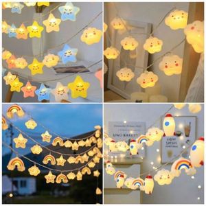 Creative White Clouds Smile Star <b>Light</b> <b>String</b> Children's Bedroom Tent Decoration Battery Powered IP67 Waterproof DC12V <b>Lights</b> - Product Image 3