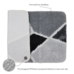 Minimalist Design Cotton <strong>Bath</strong> <strong>Rug</strong> <strong>Set</strong> Water Absorbing Anti-Slip Baby <strong>Bath</strong> Mat for the Bathroom - Product Image 3