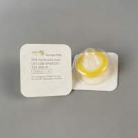 Filtre à seringue jetable en PES (polyethersulfone) de 33 mm, 0,45, 0,22, 0,8 μm, pour filtration d'échantillons aqueux, usage laboratoire uniquement