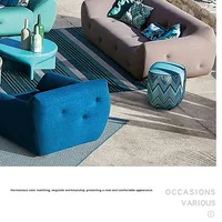 Canapé modulaire créatif français, structure en bois massif, garnissage en éponge, vente en gros, OEM personnalisé pour salon et mobilier de maison
