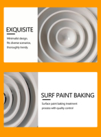 Diffuseur rond moderne en alliage d'aluminium, réglable et durable, grille d'aération de plafond pour entrepôt extérieur et salon