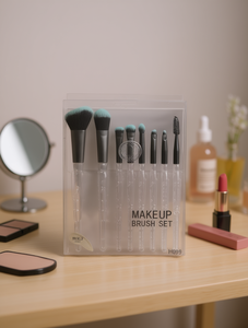 Juego de brochas de maquillaje HAILCS, 8 Uds., mango transparente, pelo sintético para aplicación de maquillaje H699 - Product Image 2