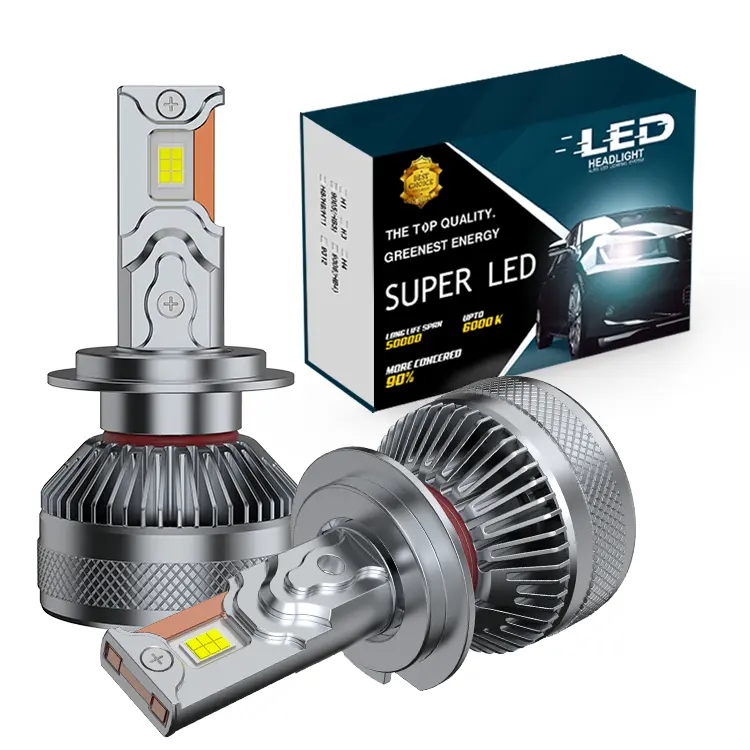 M8 30000 lm haute puissance 120W H4 lampe à LED tube de cuivre unique lumières LED pour voiture ampoule de phare LED 6000K