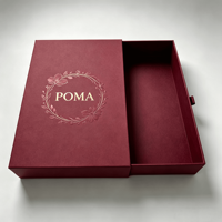 Boîte de rangement coulissante écologique sur mesure de grande taille, boîte en kraft naturel texturé avec insert, logo doré UV, finition noire premium au toucher doux