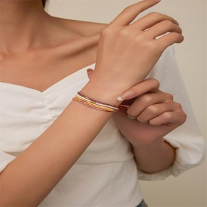 Fashion Bohemian Women's Stainless Steel Colorful Beaded Chain <b>Bracelet</b> - Product Image 5