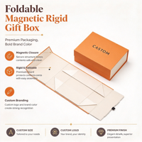 Boîte cadeau rigide magnétique pliable avec fermeture magnétique et logo imprimé pour coffret de beauté, collection de cosmétiques, emballage cadeau haut de gamme